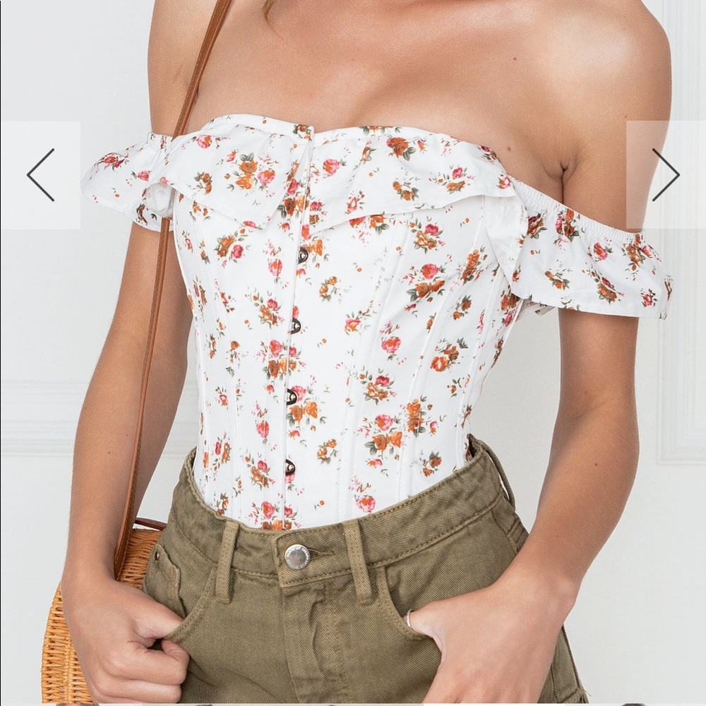 Corset Story Off Shoulder Corset - Size 12 White